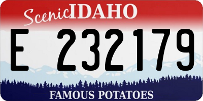 ID license plate E232179