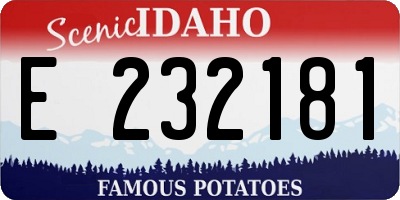 ID license plate E232181