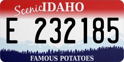 ID license plate E232185