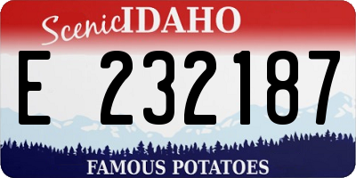 ID license plate E232187