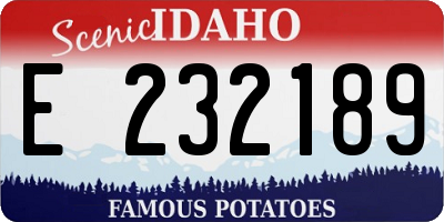 ID license plate E232189