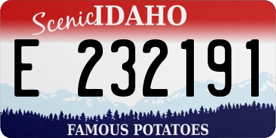 ID license plate E232191