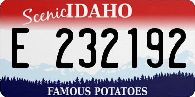 ID license plate E232192