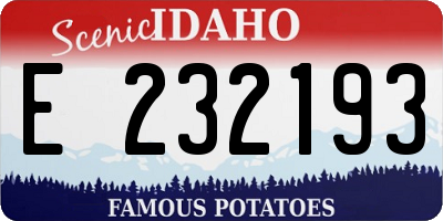 ID license plate E232193