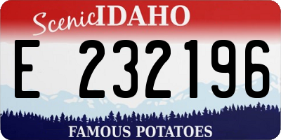 ID license plate E232196