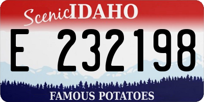 ID license plate E232198