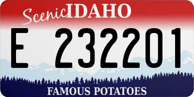 ID license plate E232201