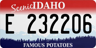 ID license plate E232206