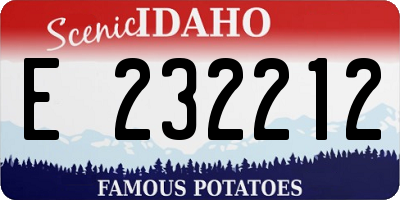 ID license plate E232212