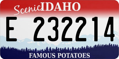ID license plate E232214
