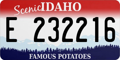 ID license plate E232216
