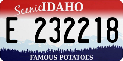 ID license plate E232218