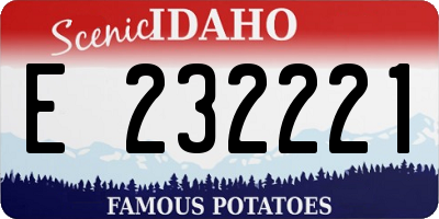 ID license plate E232221