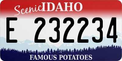 ID license plate E232234