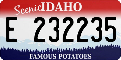 ID license plate E232235