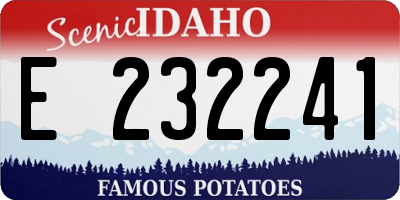 ID license plate E232241