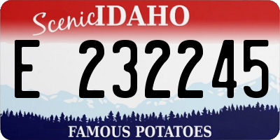 ID license plate E232245