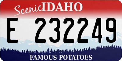 ID license plate E232249
