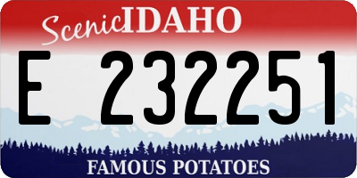 ID license plate E232251