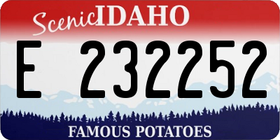 ID license plate E232252