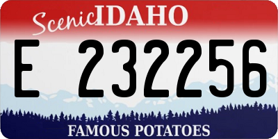 ID license plate E232256