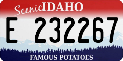 ID license plate E232267