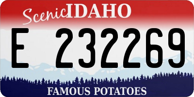 ID license plate E232269