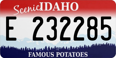 ID license plate E232285