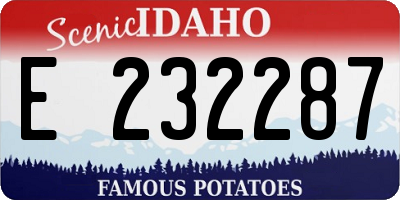 ID license plate E232287