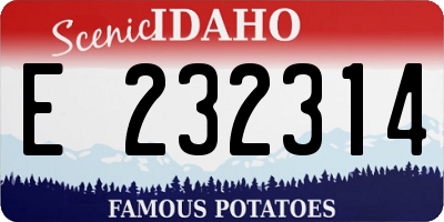 ID license plate E232314
