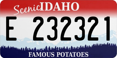 ID license plate E232321