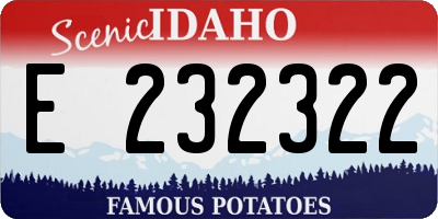 ID license plate E232322