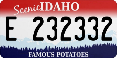 ID license plate E232332