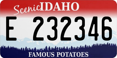 ID license plate E232346