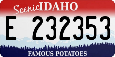 ID license plate E232353