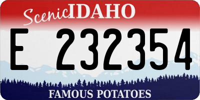 ID license plate E232354