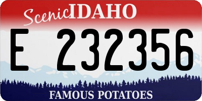 ID license plate E232356