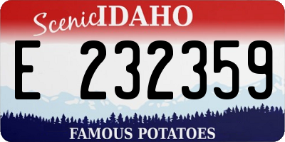 ID license plate E232359