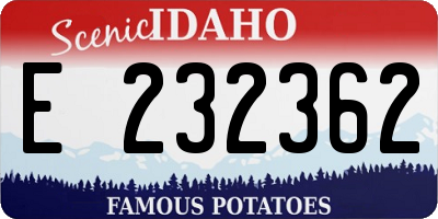 ID license plate E232362