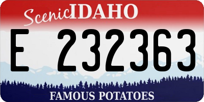 ID license plate E232363