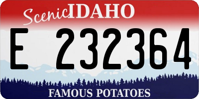 ID license plate E232364
