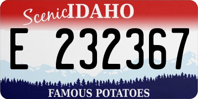 ID license plate E232367