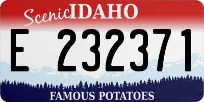 ID license plate E232371