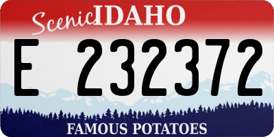 ID license plate E232372