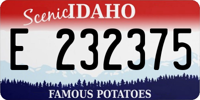 ID license plate E232375