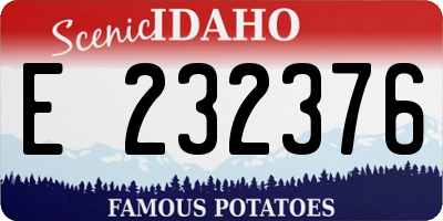 ID license plate E232376