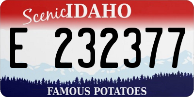 ID license plate E232377