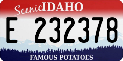 ID license plate E232378