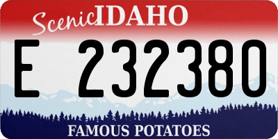 ID license plate E232380