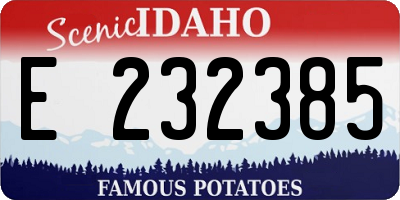 ID license plate E232385